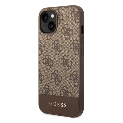 Guess 4G Stripe Zadní Kryt pro iPhone 14 Brown