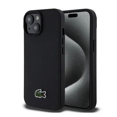 Lacoste Iconic Petit Pique Woven Logo Magsafe Zadní Kryt pro iPhone 15 Black