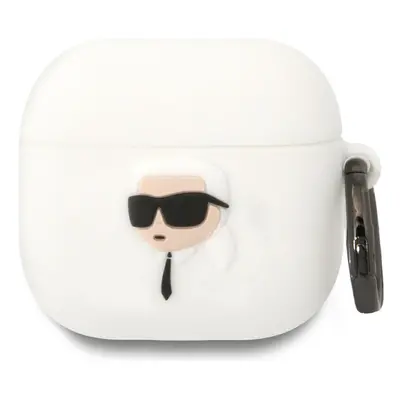 Originální pouzdro AMG KARL LAGERFELD 3D Silicone NFT pro AirPods 4 bílé