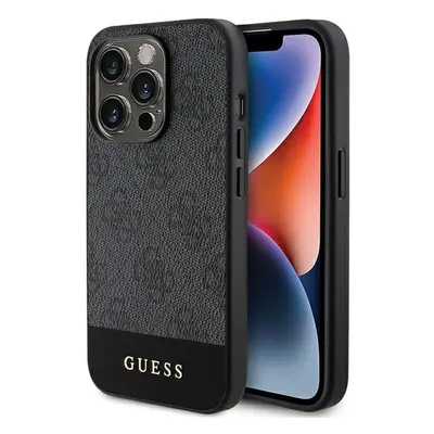 Originální pouzdro GUESS hardcase 4G Stripe Collection GUHCP15LG4GLGR pro Iphone 15 Pro grey