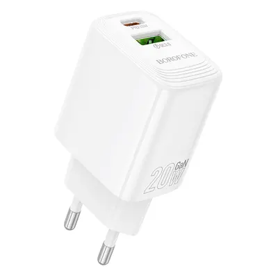 Adaptér Borofone BN27 Fuente s funkcí rychlonabíjení 20W Dual bílý