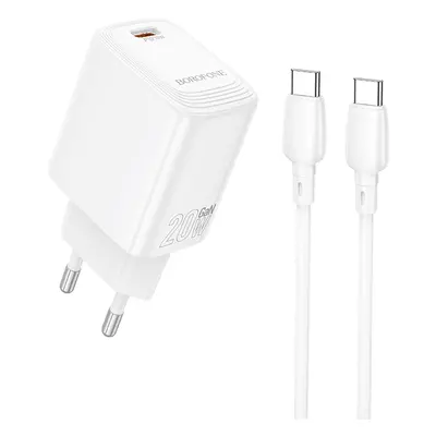 Rychlonabíječka Borofone BN26 Fuente s datovým kabelem USB-C 20W bílá