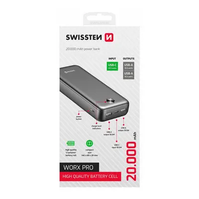 Powerbank Swissten 20000 mAh Worx Pro černá