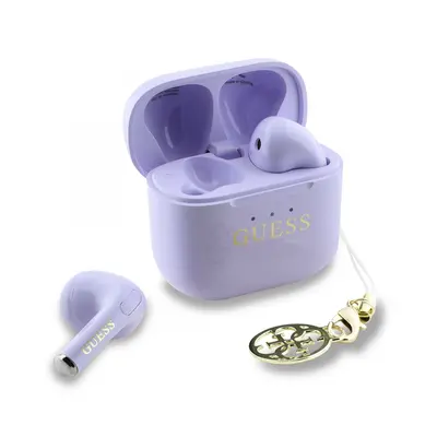 Bezdrátová sluchátka Guess Classic Logo Charm TWS Purple