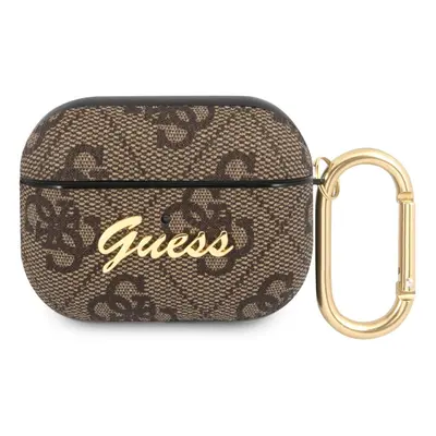 Guess 4G Script PC/PU Pouzdro pro Airpods Pro Brown