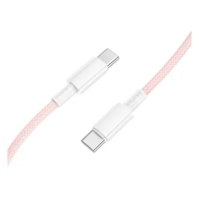 Datový kabel Borofone BX117 Source USB-C - USB-C PD 60W 3A 1m růžový