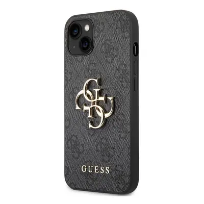 Guess PU 4G Metal Logo Zadní Kryt pro iPhone 14 Grey