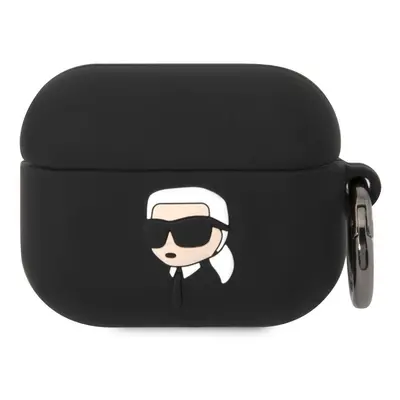 Karl Lagerfeld 3D Logo NFT Karl Head Silikonové Pouzdro pro Airpods Pro Black