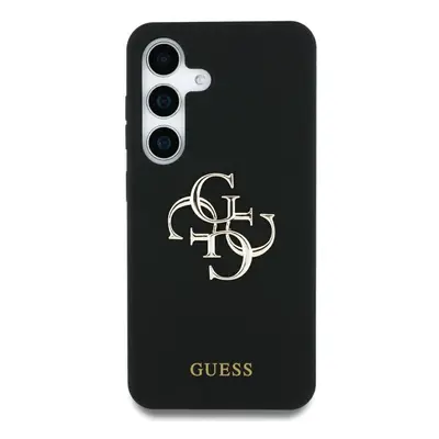 Originální zadní kryt GUESS Silicone Big 4G Logo Bottom Script pro Samsung Galaxy S25 Ultra čern