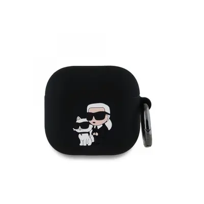 Pouzdro Karl Lagerfeld 3D Logo NFT Karl and Choupette pro AirPods 4 Black