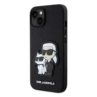 Zadní kryt Karl Lagerfeld PU Saffiano Karl and Choupette NFT na iPhone 13 černý