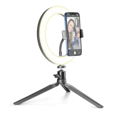 Tripod Cellularline Selfie Ring s LED osvětlením pro selfie fotky a videa, černý