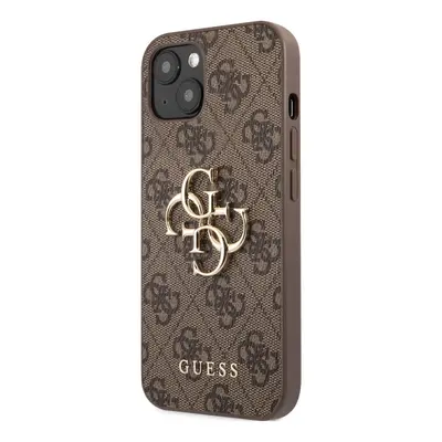 Guess PU 4G Metal Logo Zadní Kryt pro iPhone 13 Brown