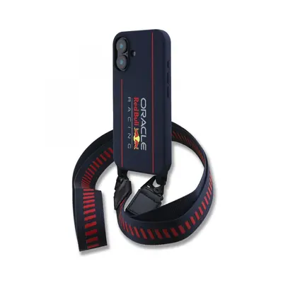 Zadní kryt Red Bull Silicone Vertical Logo MagSafe + Crossbody Popruh pro iPhone 16 Navy