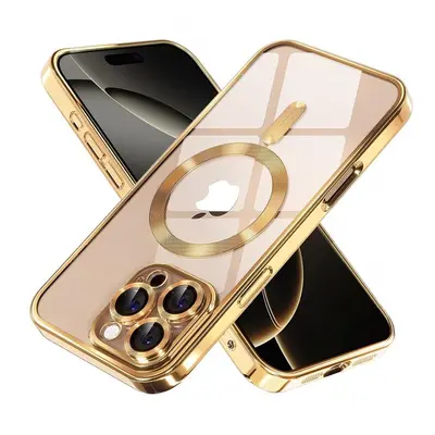 Kryt Techsuit Luxury Crystal MagSafe iPhone 16 Pro zlatý 132925