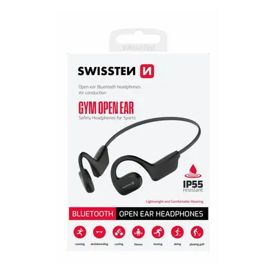 Sluchátka Bluetooth Swissten Gym Open Ear černá