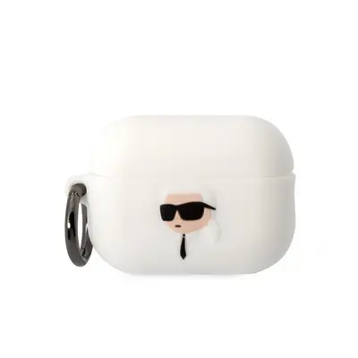 Karl Lagerfeld 3D Logo NFT Karl Head Silikonové Pouzdro pro Airpods Pro 2 White