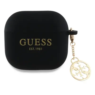 Pouzdro Guess 4G Charm Silicone pro AirPods 4 Black