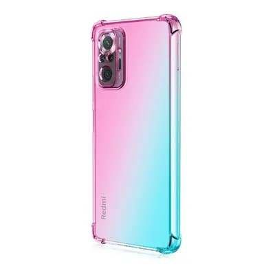 Kryt TopQ Xiaomi Redmi Note 10 Pro silikon Shock duhový mentolovo-růžový 58902