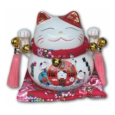 Jade Temple Porcelánová kočka Maneki Neko - bílá