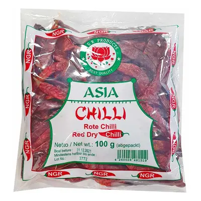 NGR Sušené červené chilli papričky - celé 100g