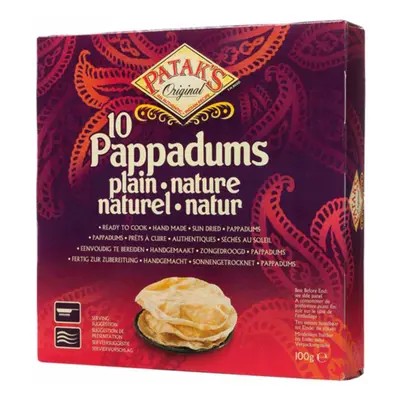 Pataks Indický chleba Pappadums - Natural 100g (10ks)