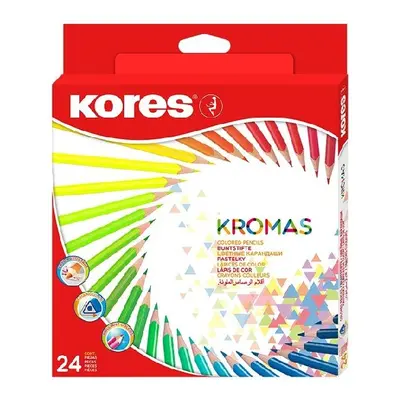 Kores Trojhranné pastelky Kromas - 24 barev