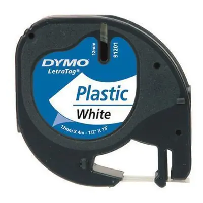 Páska DYMO Letratag 12 mm × 4 m, bílá, plast