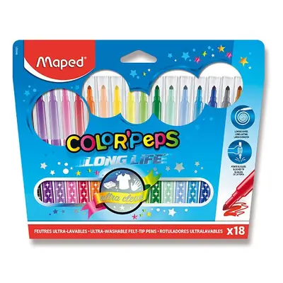 Dětské fixy MAPED Color'Peps Long Life - 18 barev