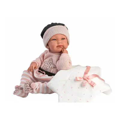 Llorens 84326 NEW BORN - realistická panenka miminko s celovinylovým tělem - 43 cm