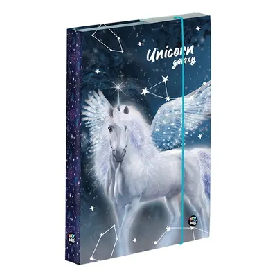 Desky na sešity s boxem A5 - Unicorn galaxy