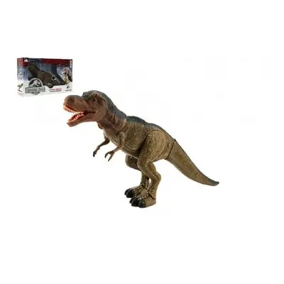 Dinosaurus tyranosaurus chodící plast 40 cm na baterie se světlem se zvukem