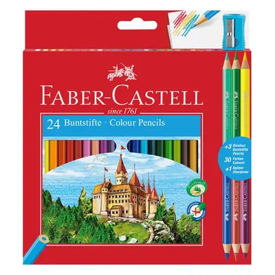 Pastelky Faber-Castell šestihranné, 24 barev + 3 ks