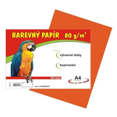 Barevný papír A4 80 g - 100 ks - oranžový