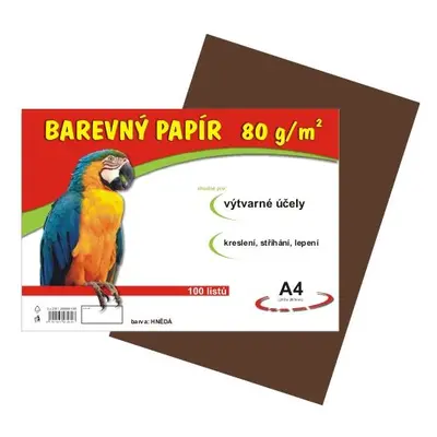 Barevný papír A4 80 g - 100 ks - hnědý