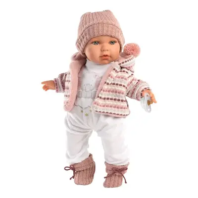 Llorens 42406 BABY JULIA - realistická panenka se zvuky a měkkým látkovým tělem - 42 cm