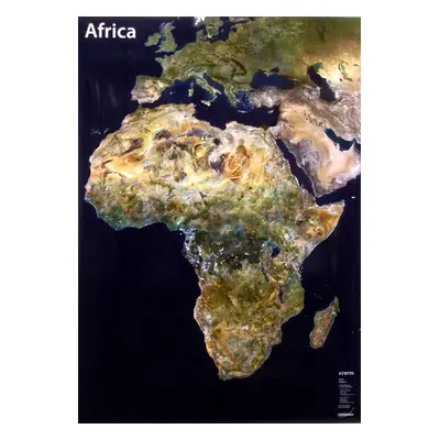 Afrika - satelitní - nástěnná mapa Stiefel 100x140 cm