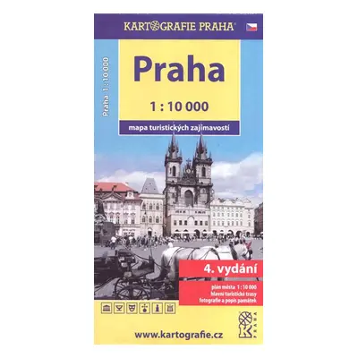 Praha mapa turistických zajímavostí 1: 10 000