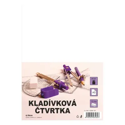 Čtvrtka kladívková bílá A3, 250 g/m2 - 10 ks