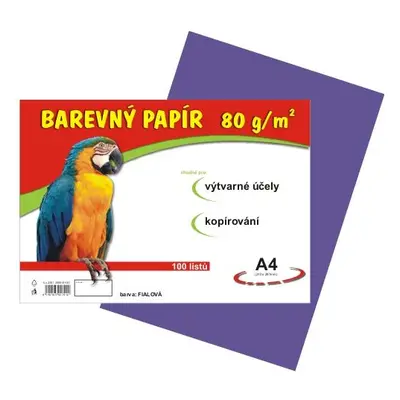 Barevný papír A4 80 g - 100 ks - fialový