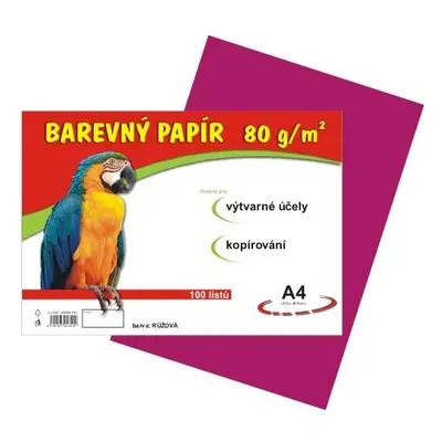 Barevný papír A4 80 g - 100 ks - růžový