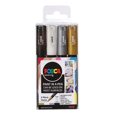 Akrylové popisovače POSCA, PC-1M, 0,7–1 mm - 4 barvy