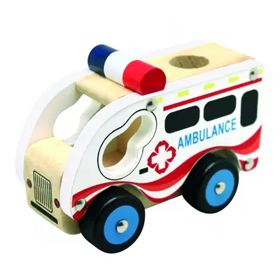 Dřevěné auto Ambulance