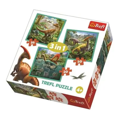 Puzzle Neobyčejný svět dinosaurů 3 v 1 (20,36,50 dílků)