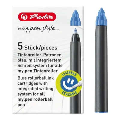 Herlitz my.pen Inkoustové bombičky do rolleru, 5 ks - modré