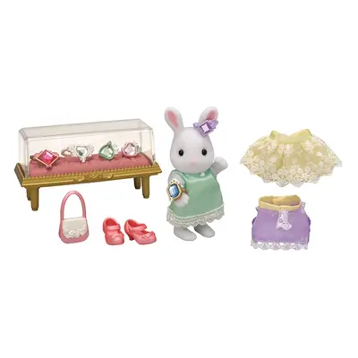 Sylvanian family Město - bílý králík se šperky a drahokamy