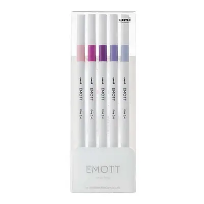 UNI EMOTT fine liner 0,4 mm - sada 5 barev FLORAL