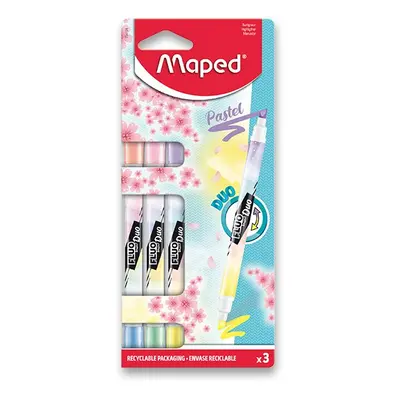 Zvýrazňovač MAPED Fluo Peps Duo Pastel - sada 3 ks