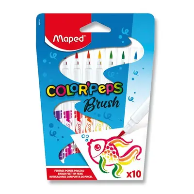 Dětské fixy MAPED Color'Peps Brush - 10 barev