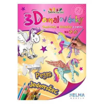 3D Omalovánky A4 Jednorožec a Pegas 2v1